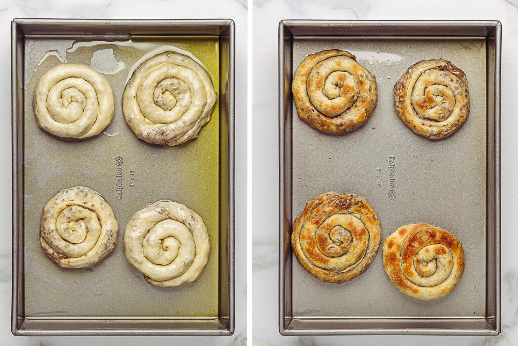 sfiha yafawia before and after baking
