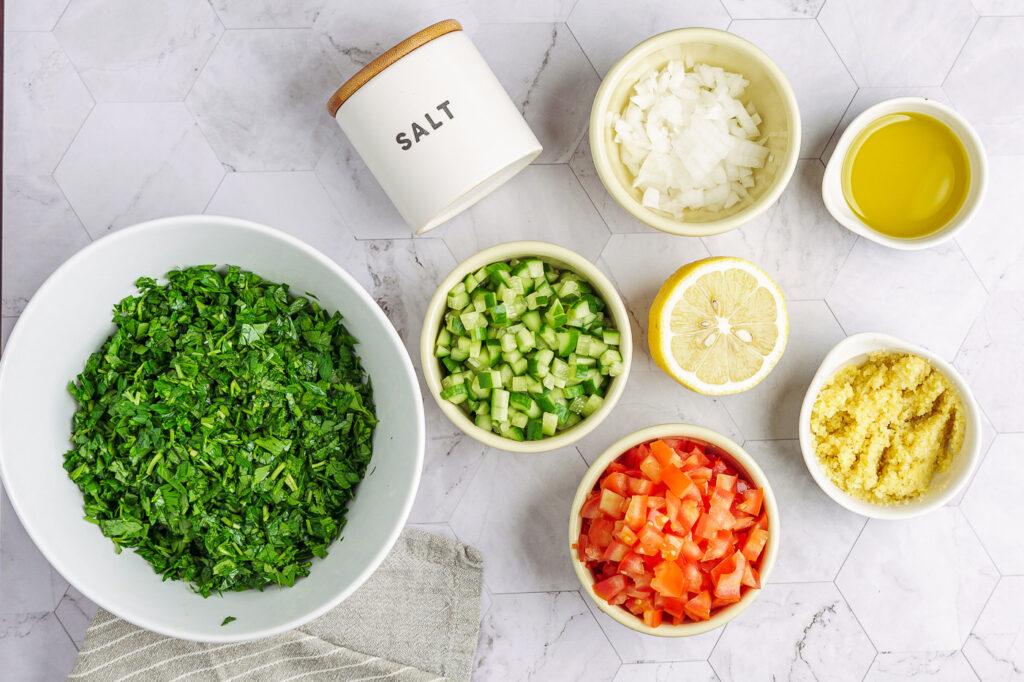 Tabouleh ingredients 