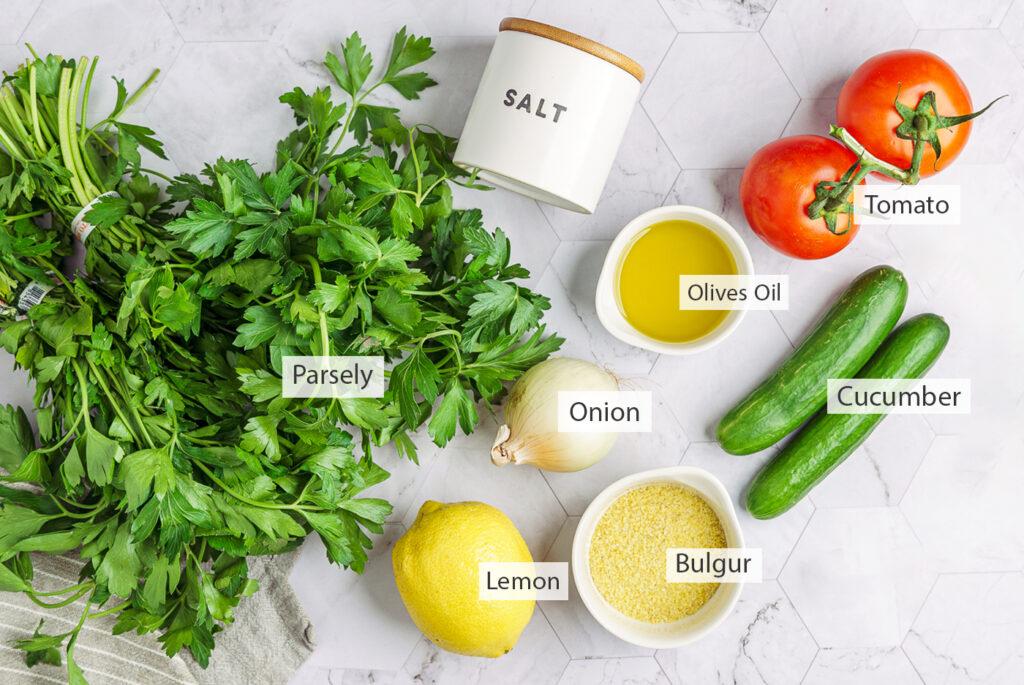 Tabouleh ingredients 