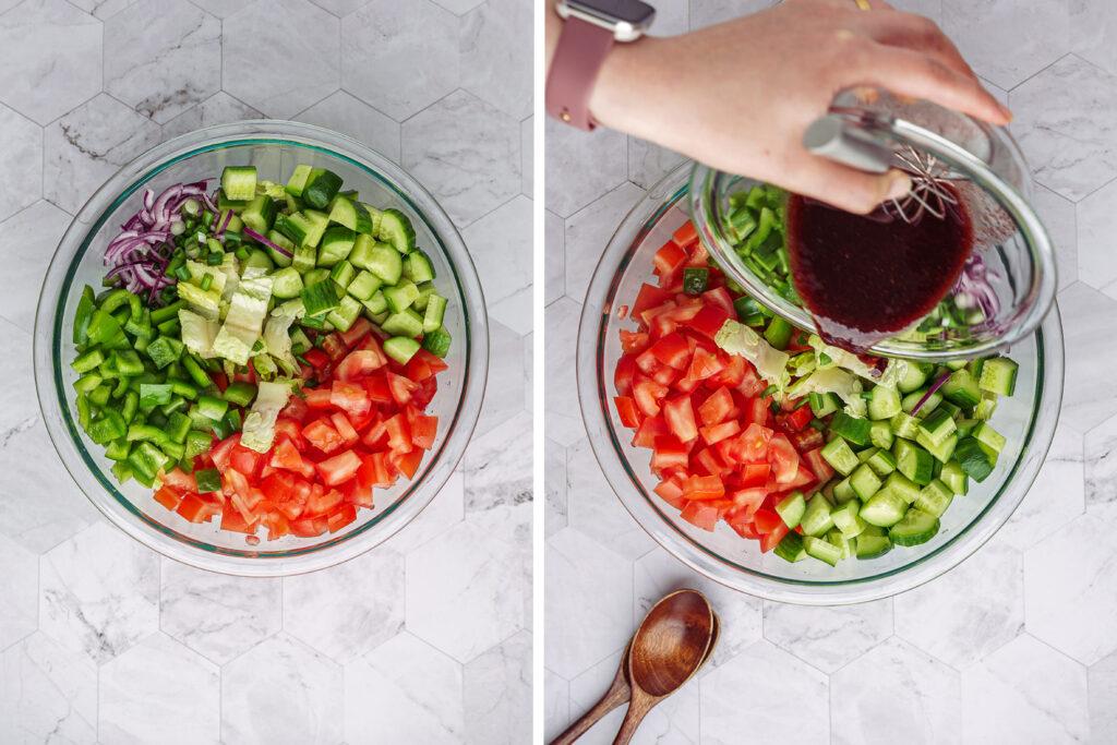 Fattoush salad steps